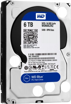 Жесткий диск WD Blue WD60EZRZ, 6Тб, HDD, SATA III, 3.5"