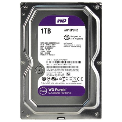 Жесткий диск WD Purple WD10PURZ, 1Тб, HDD, SATA III, 3.5"
